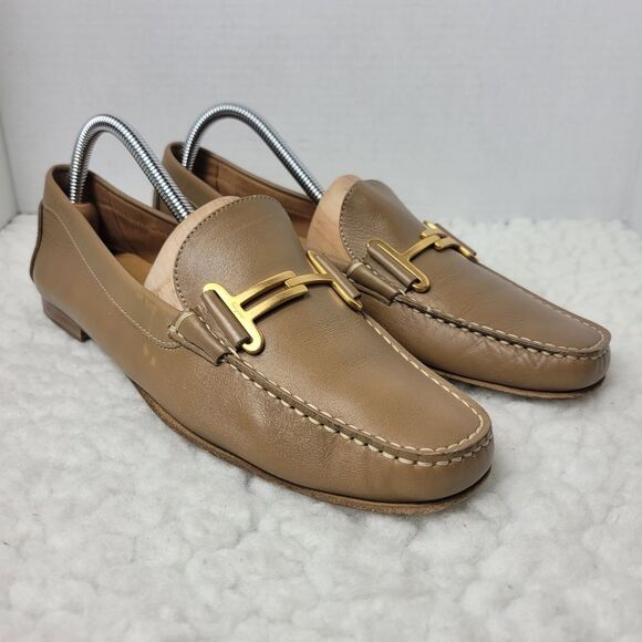 Salvatore Ferragamo Women's Penny Loafer Shoes Size 10 B Tan Leather Shoes - Picture 1 of 12